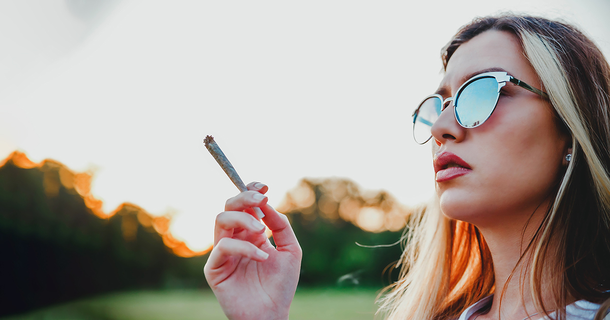 Young Woman using Cannabis
