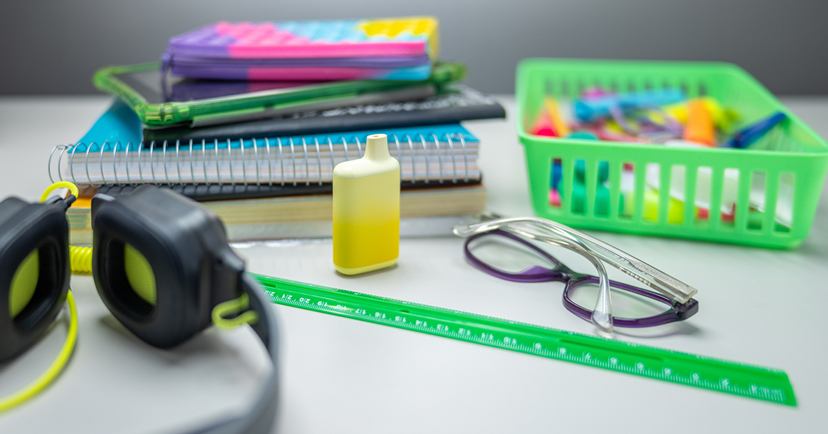 Nicotine vape on a desk