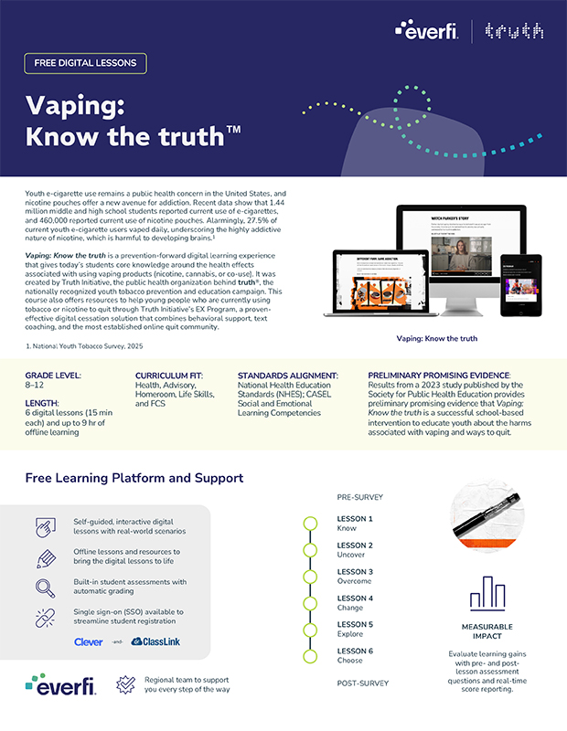 Thumbnail of vaping know the truth one pager