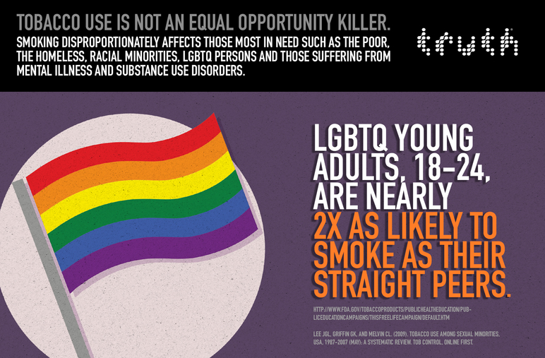 LGBTQ young adults, 18-24, are nearly 2x as likely to smoke as their straight peers.