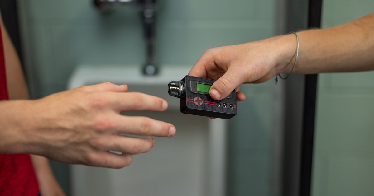Students vaping in a school bathroom