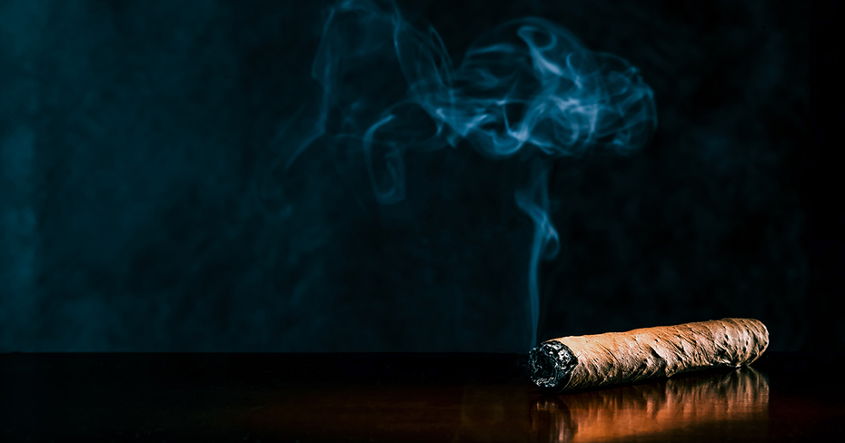 Single Lit Cigar