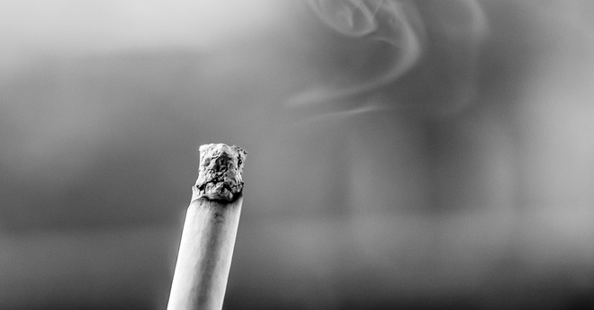 cigarette lit
