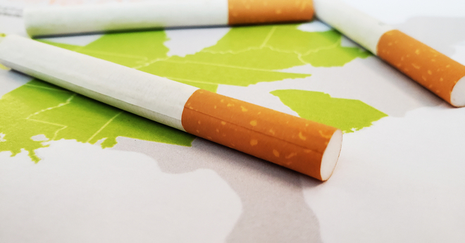 cigarette on state map