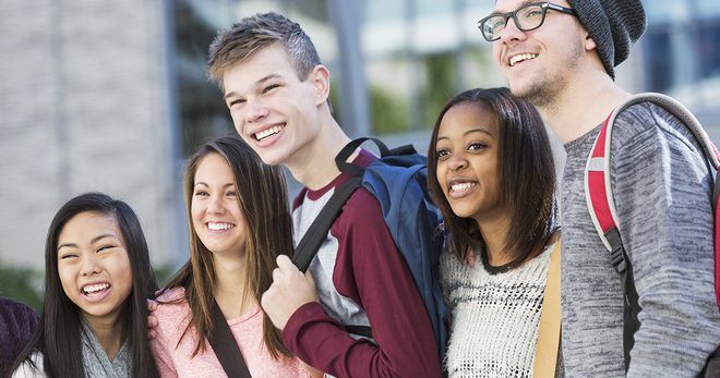 Group of teens smiling