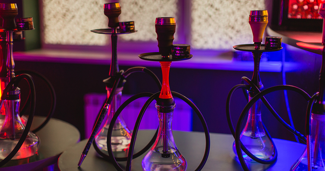 Several Hookahs on a table