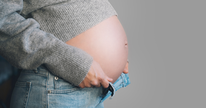 Close up of a pregnant belly