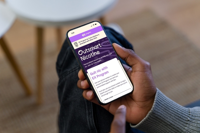 EX Program landing page on mobile phone