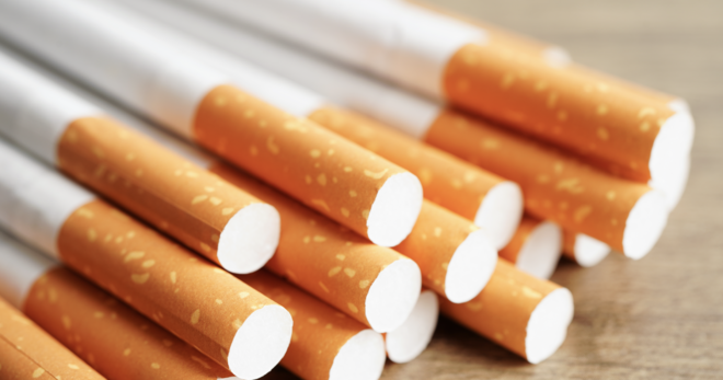 An image of a stack of cigarettes