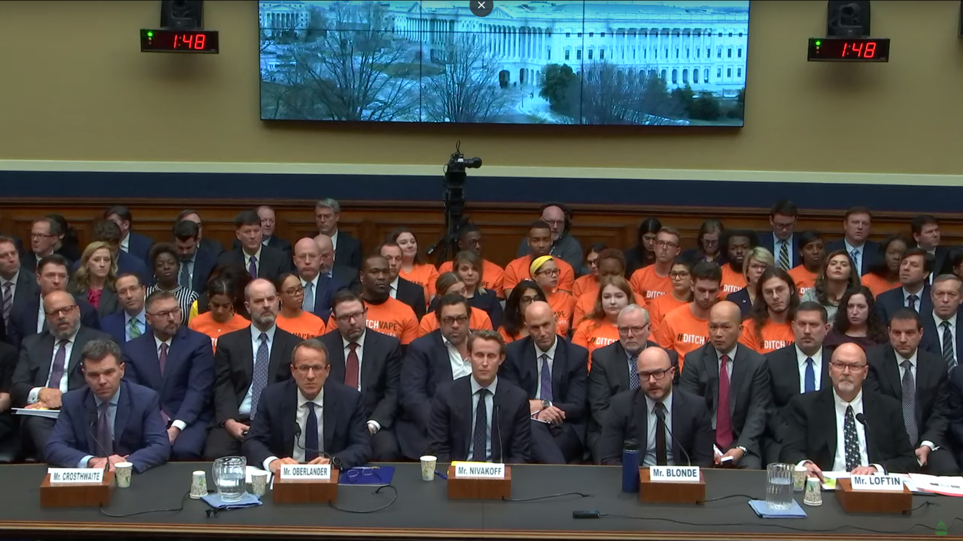 Screenshot of the e-cigarette hearing