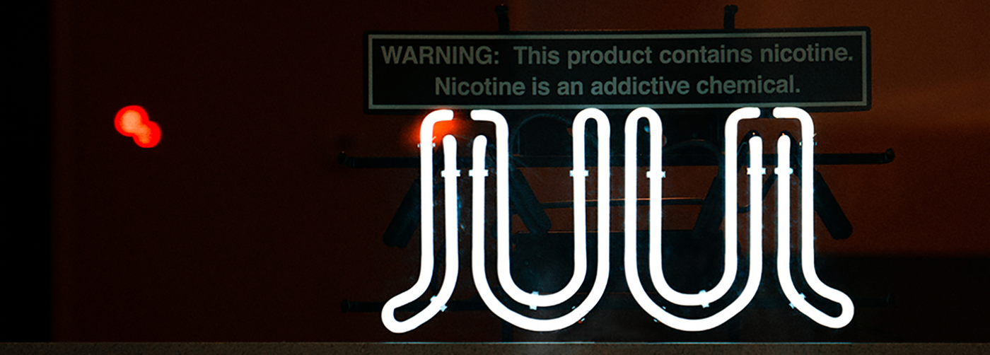 Hero image of JUUL sign